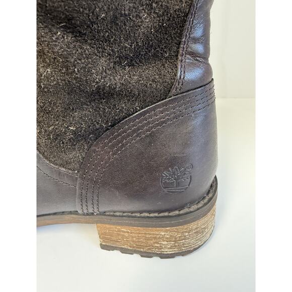 Timberland Knee High Boots Womens 7W Bethel Heights Tall Side Zip Riding Brown - Picture 3 of 10